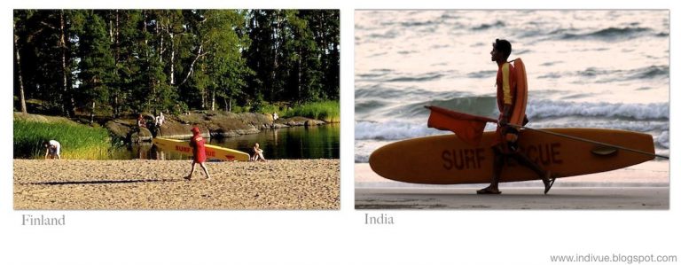 Hengenpelastaja ja surf rescue -lauta, Suomessa sekä Intiassa