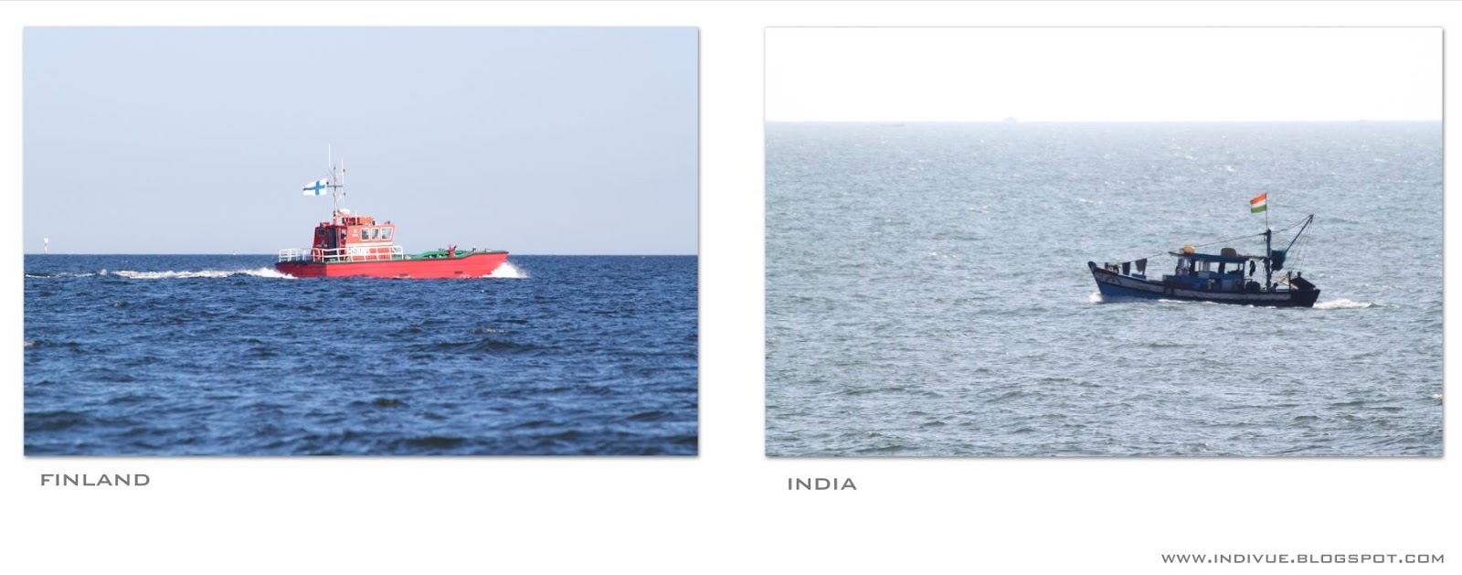Suomalainen ja intialainen vene