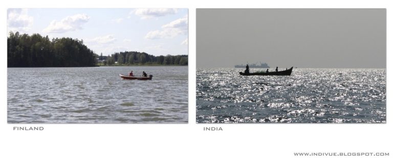 Kalastajia Suomessa ja kalastajia Intiassa