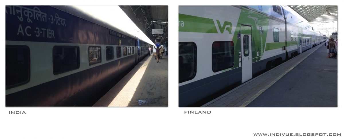 Juna-asema Suomessa ja Intiassa