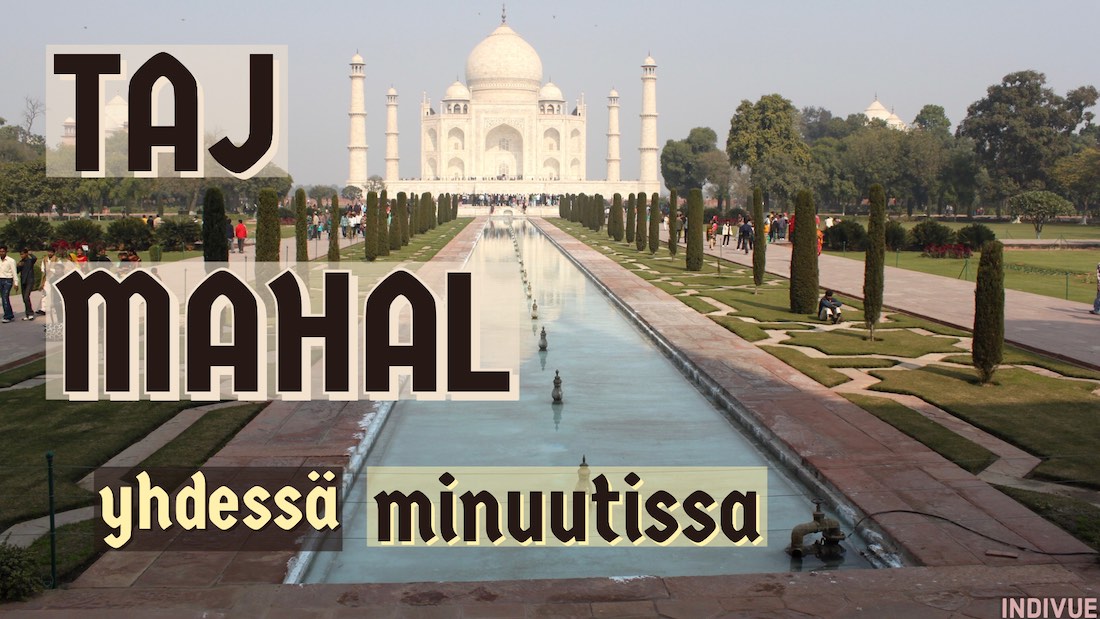 Taj Mahal Intian Agrassa aurinkoisena päivänä