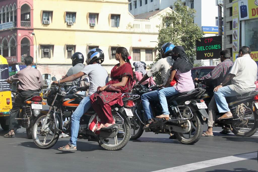 Moottoripyörät Intian Chennaissa