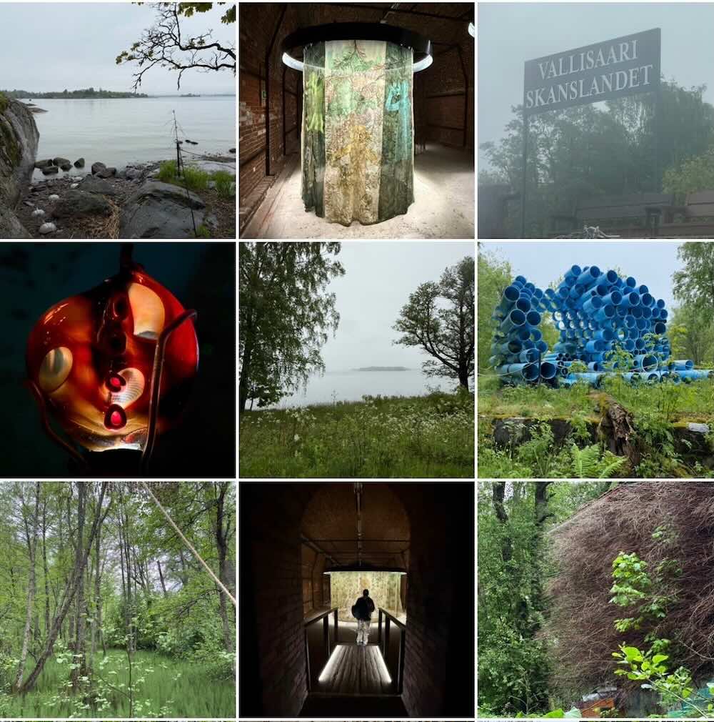 Vähäsateinen päivä kera sumujen tarjoaa erilaisen näkymän Vallisaaren taiteeseen