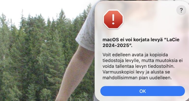 MacBookPro varoitus