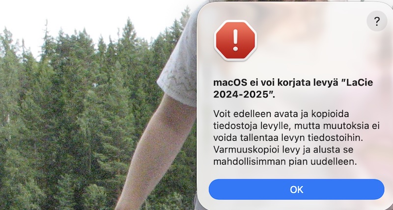 MacBookPro varoitus