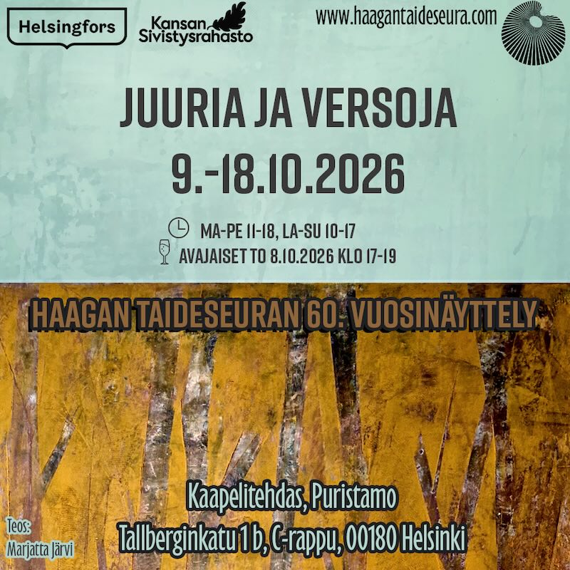 Haagan Taideseuran 60-vuotisjuhlanäyttely kutsu